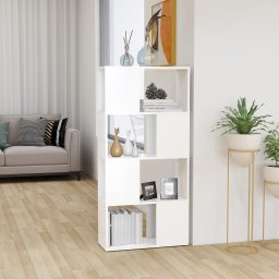 Gossi biblioteca/separator camera, alb, 60x24x124,5 cm, pal