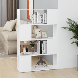 Gossi biblioteca/separator camera, alb, 80x24x124,5 cm, pal