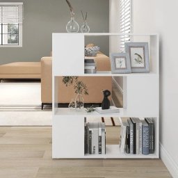 Gossi biblioteca/separator camera, alb, 80x24x94 cm, pal