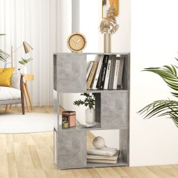 Gossi biblioteca/separator camera, gri beton, 60x24x94 cm, pal