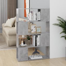 Gossi biblioteca/separator camera, gri beton, 80x24x124,5 cm, pal