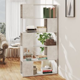 Gossi biblioteca/separator camera, gri beton, 80x24x155 cm, pal