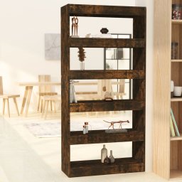 Gossi biblioteca/separator camera, stejar fumuriu, 80x30x166 cm, pal
