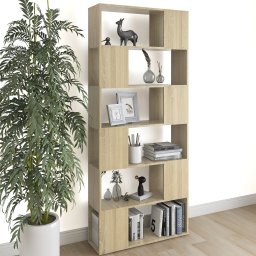 Gossi biblioteca/separator camera, stejar sonoma, 80x24x186 cm, pal