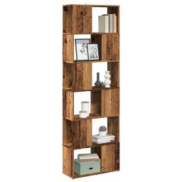 Gossi biblioteca/separator de camera, lemn vechi, 60x24x186 cm