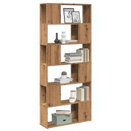Gossi biblioteca/separator de camera, stejar artizanal, 80x24x186 cm