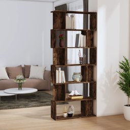 Gossi biblioteca/separator stejar fumuriu 80x24x192 cm lemn prelucrat