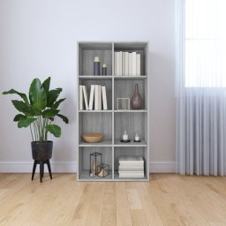 Gossi biblioteca/servanta, gri sonoma, 66x30x130 cm, lemn prelucrat