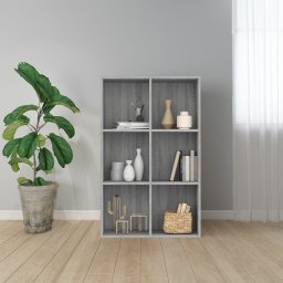 Gossi biblioteca/servanta, gri sonoma, 66x30x98 cm, lemn prelucrat