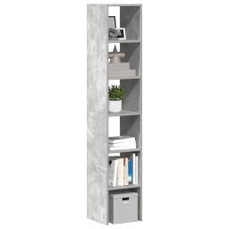 Gossi biblioteci 2 buc. stivuibile gri beton lemn prelucrat