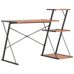 Gossi birou cu raft, negru si maro, 116 x 50 x 93 cm