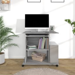 Gossi birou pentru computer, gri sonoma, 80x50x75 cm, lemn prelucrat