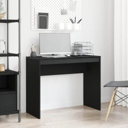 Gossi birou stejar negru 90x40x72 cm lemn prelucrat