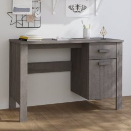 Gossi birou „hamar”, gri deschis, 113x50x75 cm, lemn masiv de pin