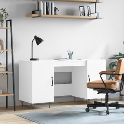 Gossi birou, alb, 140x50x75 cm, lemn compozit