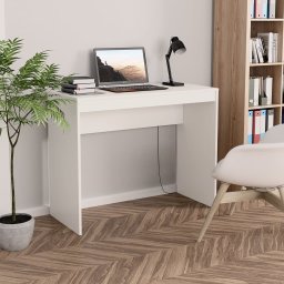 Gossi birou, alb, 90x40x72 cm, lemn prelucrat