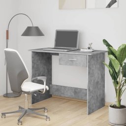 Gossi birou, gri beton, 100x50x76 cm, lemn prelucrat