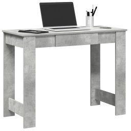 Gossi birou, gri beton,100x45x75 cm, lemn compozit