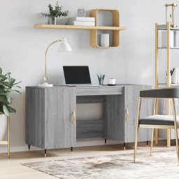 Gossi birou, gri sonoma, 140x50x75 cm, lemn compozit