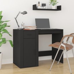 Gossi birou, negru, 100x49x75 cm, lemn prelucrat