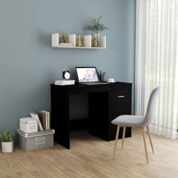 Gossi birou, negru, 100x50x76 cm, lemn prelucrat