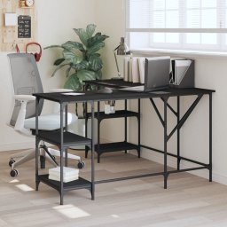Gossi birou, negru, 139x139x75 cm, lemn prelucrat
