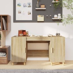 Gossi birou, stejar sonoma, 140x50x75 cm, lemn compozit