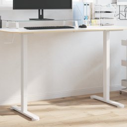 Gossi cadru birou de sine statator alb, (94-135)x60x(70-114) cm, otel