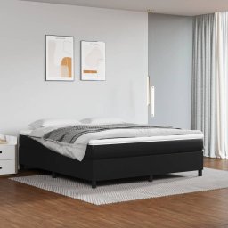 Gossi cadru de pat box spring, negru, 160x200 cm, piele ecologica