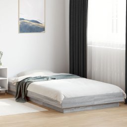 Gossi cadru de pat cu led gri sonoma 75x190 cm lemn prelucrat