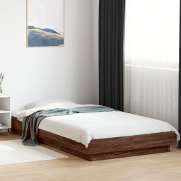Gossi cadru de pat cu led stejar maro 75x190 cm lemn prelucrat