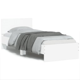 Gossi cadru de pat cu tablie, alb, 75x190 cm, lemn prelucrat
