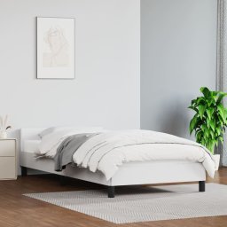 Gossi cadru de pat cu tablie, alb, 80x200 cm, piele ecologica
