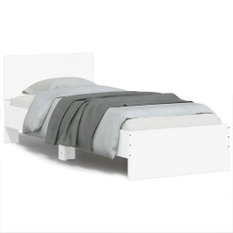 Gossi cadru de pat cu tablie, alb, 90x200 cm, lemn prelucrat