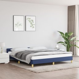 Gossi cadru de pat cu tablie, albastru, 180x200 cm, textil