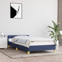 Gossi cadru de pat cu tablie, albastru, 90x200 cm, textil
