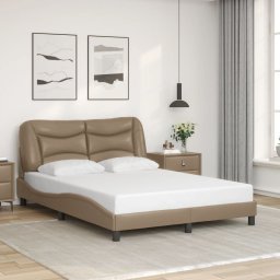 Gossi cadru de pat cu tablie, cappuccino, 120x200 cm, piele ecologica