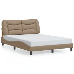 Gossi cadru de pat cu tablie, cappuccino, 140x200 cm, piele ecologica