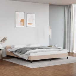 Gossi cadru de pat cu tablie, cappuccino, 180x200 cm, piele ecologica