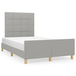 Gossi cadru de pat cu tablie, gri deschis, 120x190cm, material textil