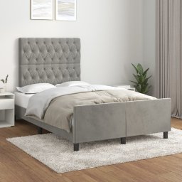 Gossi cadru de pat cu tablie, gri deschis, 120x200 cm, catifea