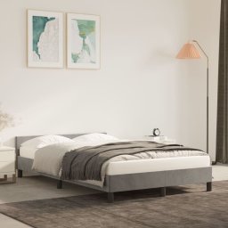Gossi cadru de pat cu tablie, gri deschis, 120x200 cm, catifea