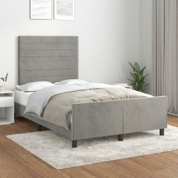 Gossi cadru de pat cu tablie, gri deschis, 120x200 cm, catifea