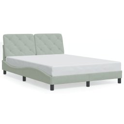 Gossi cadru de pat cu tablie, gri deschis, 120x200 cm, catifea