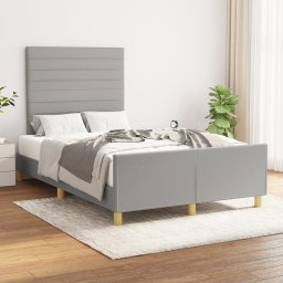 Gossi cadru de pat cu tablie, gri deschis, 120x200 cm, textil