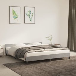 Gossi cadru de pat cu tablie, gri deschis, 180x200 cm, catifea