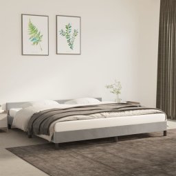 Gossi cadru de pat cu tablie, gri deschis, 200x200 cm, catifea