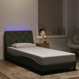 Gossi cadru de pat cu tablie, gri deschis, 80x200 cm, catifea