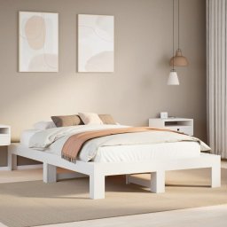 Gossi cadru de pat fara saltea, alb, 120x190 cm, lemn masiv pin