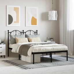 Gossi cadru de pat metalic cu tablie, negru, 120x200 cm